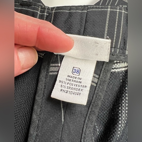 SLAZENGER Men's Black and White plaid flat front golf shorts size 38 - Picture 11 of 12